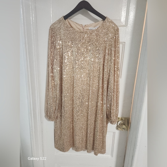 Preston & York Dresses & Skirts - Preston & York Gold Sequin Dress